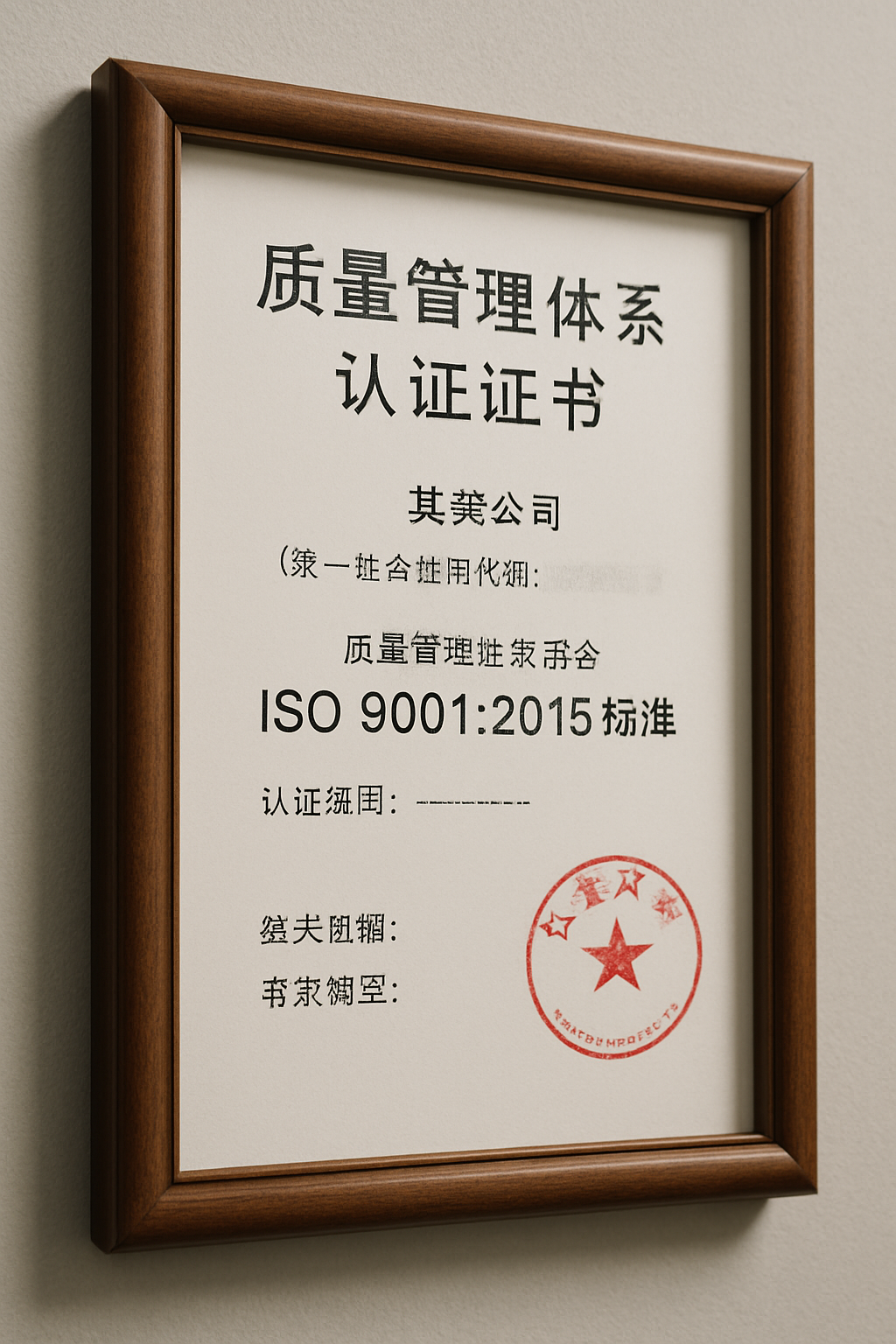 ISO9001证书特写